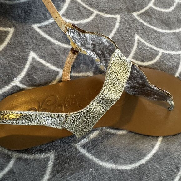 Naughty Monkey Tan Leather Open Toe Thong Sandals Women's Sz 9.5 - Picture 13 of 15